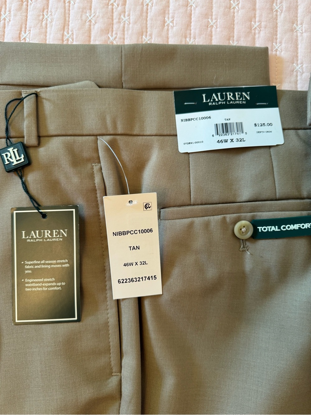 Lauren Ralph Lauren Men’s Tan Dress Pants - Total Comfort